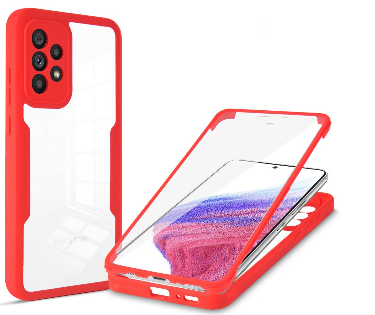 (25/250x Pack) S23 Series Transparent Full Cover Dual Layer Rugged Coloured Bumper Case