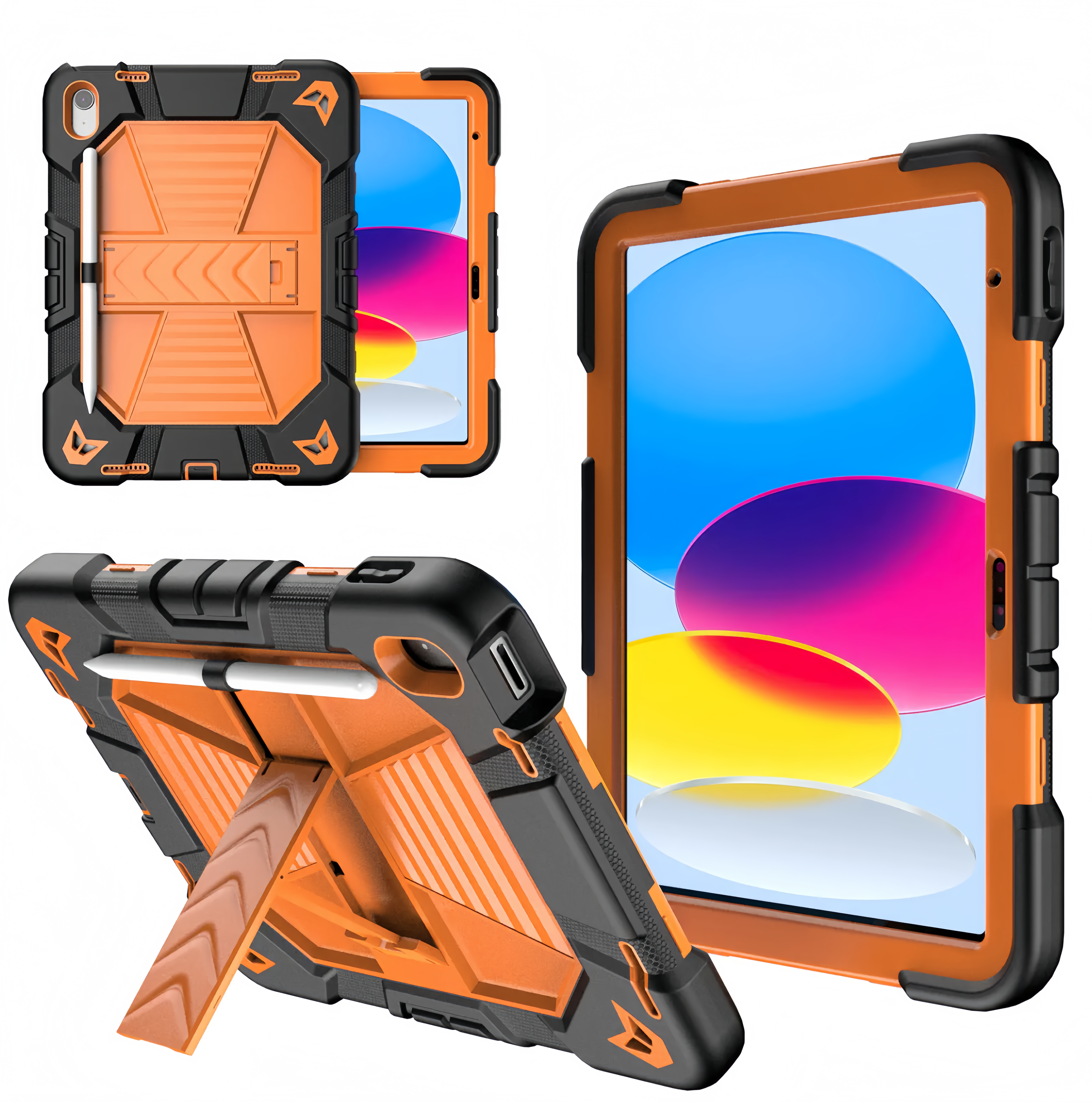(1/100x Pack) Apple iPad Pro Gen 7 11 Inch Heavy Duty Grade iPad Case With Max Guard Handle/Grip
