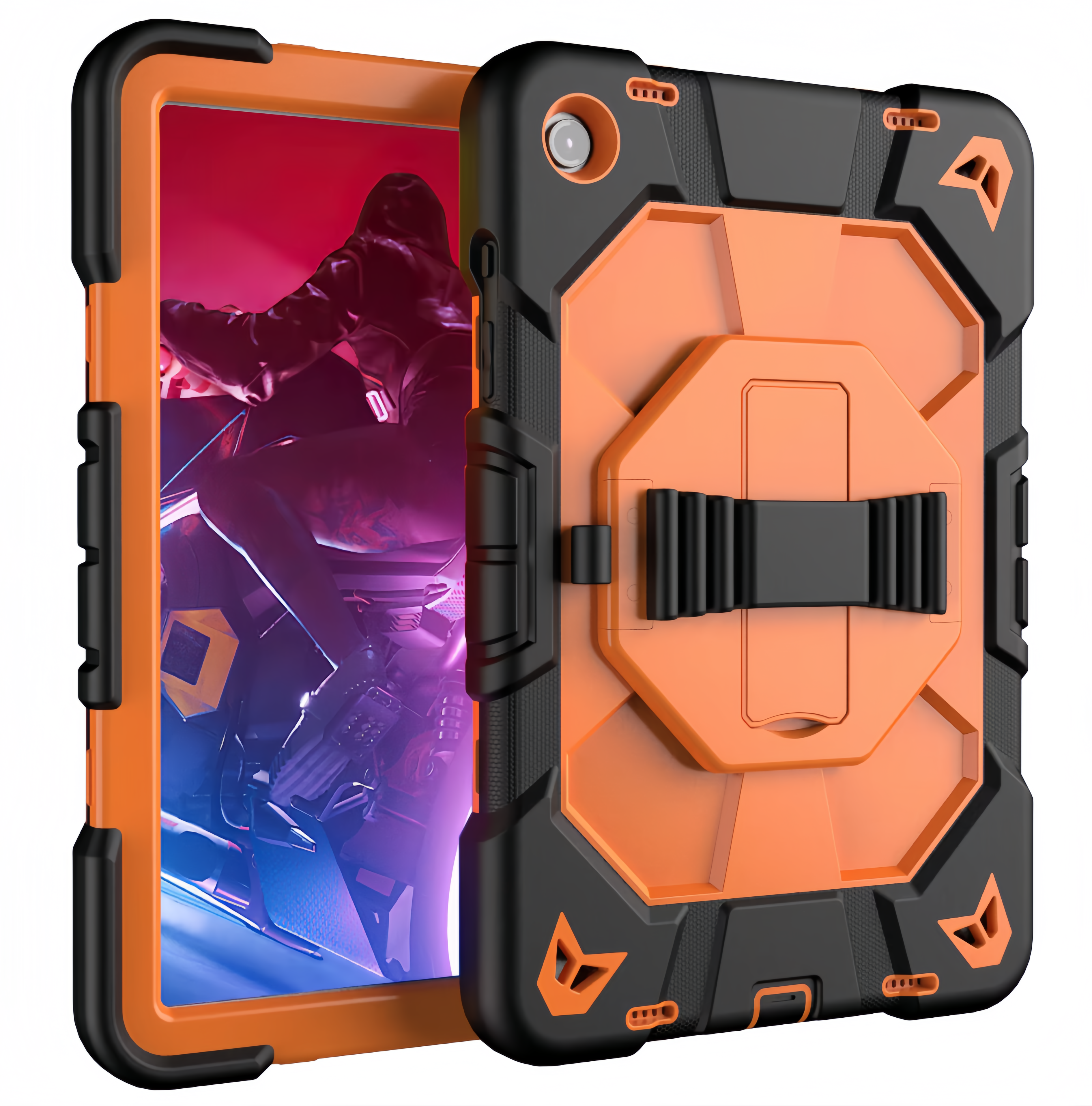 (1/100x Pack) Apple iPad Pro Gen 7 11 Inch Heavy Duty Grade iPad Case With Max Guard Handle/Grip