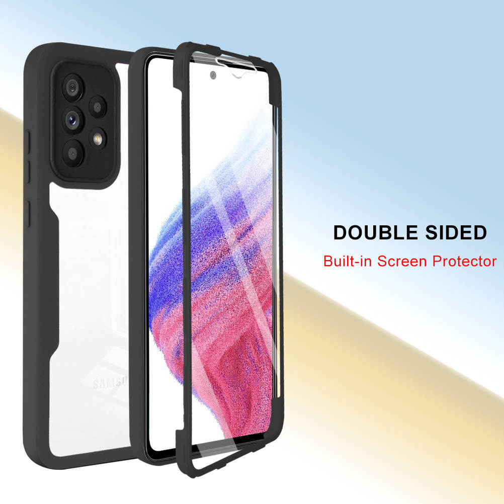 (25/250x Pack) S23 Series Transparent Full Cover Dual Layer Rugged Coloured Bumper Case