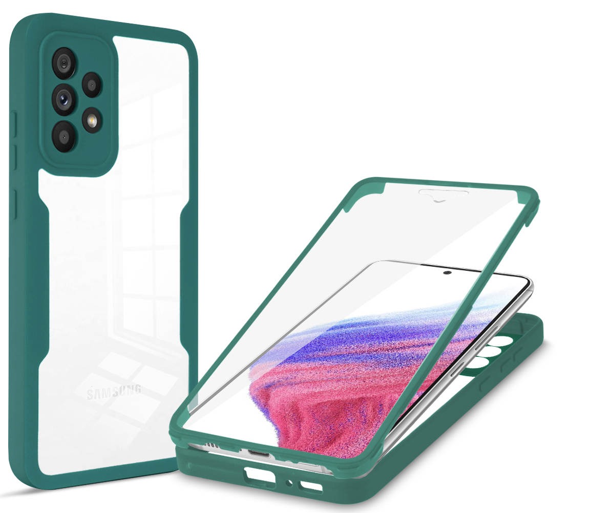 (25/250x Pack) S23 Series Transparent Full Cover Dual Layer Rugged Coloured Bumper Case