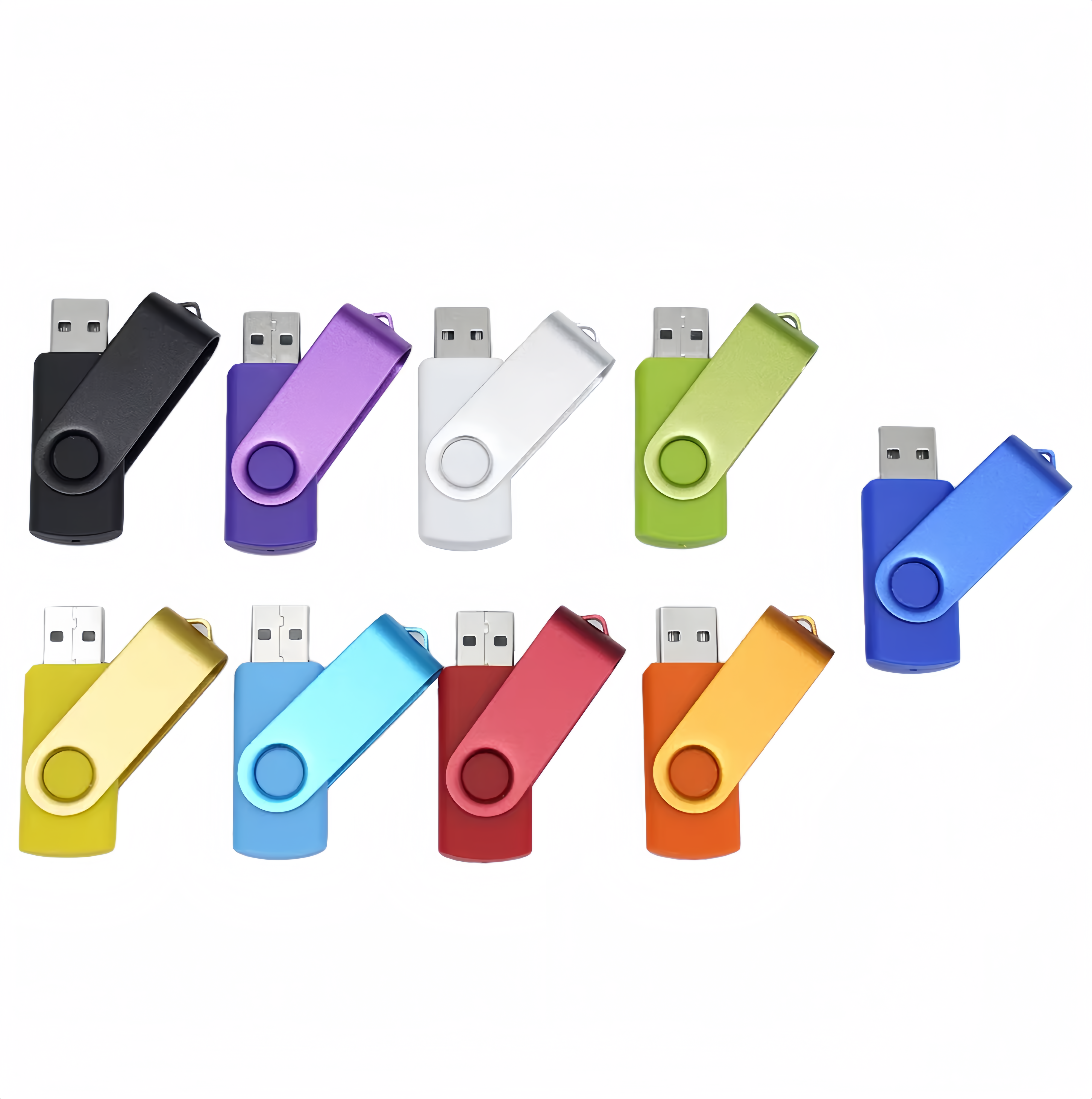 (50/500x Pack) 64/128GB Swivel USB Flash Drive