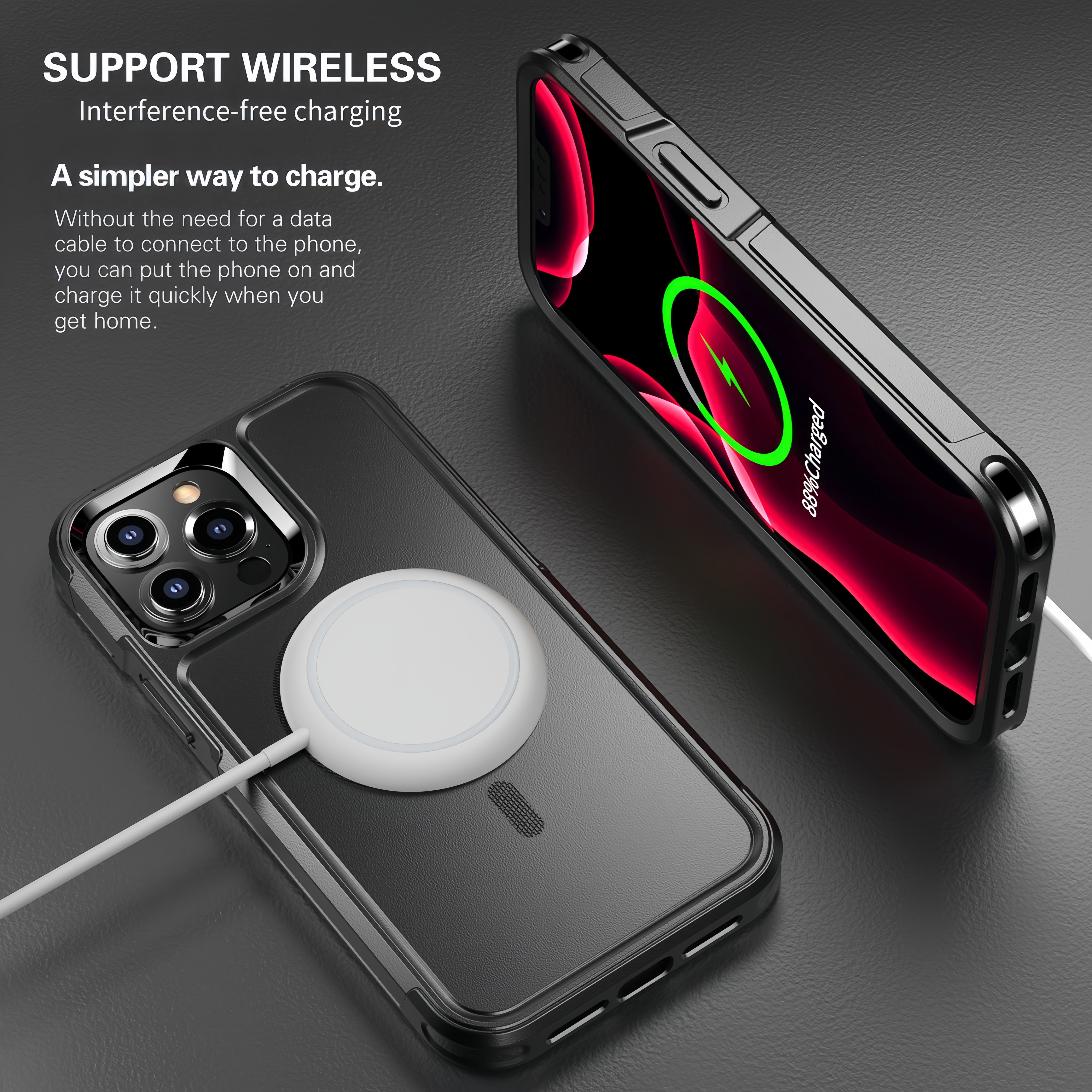 (1/100x Pack) 15/16 Series Military-Grade Drop Protective Magsafe Armour Case For iPhone