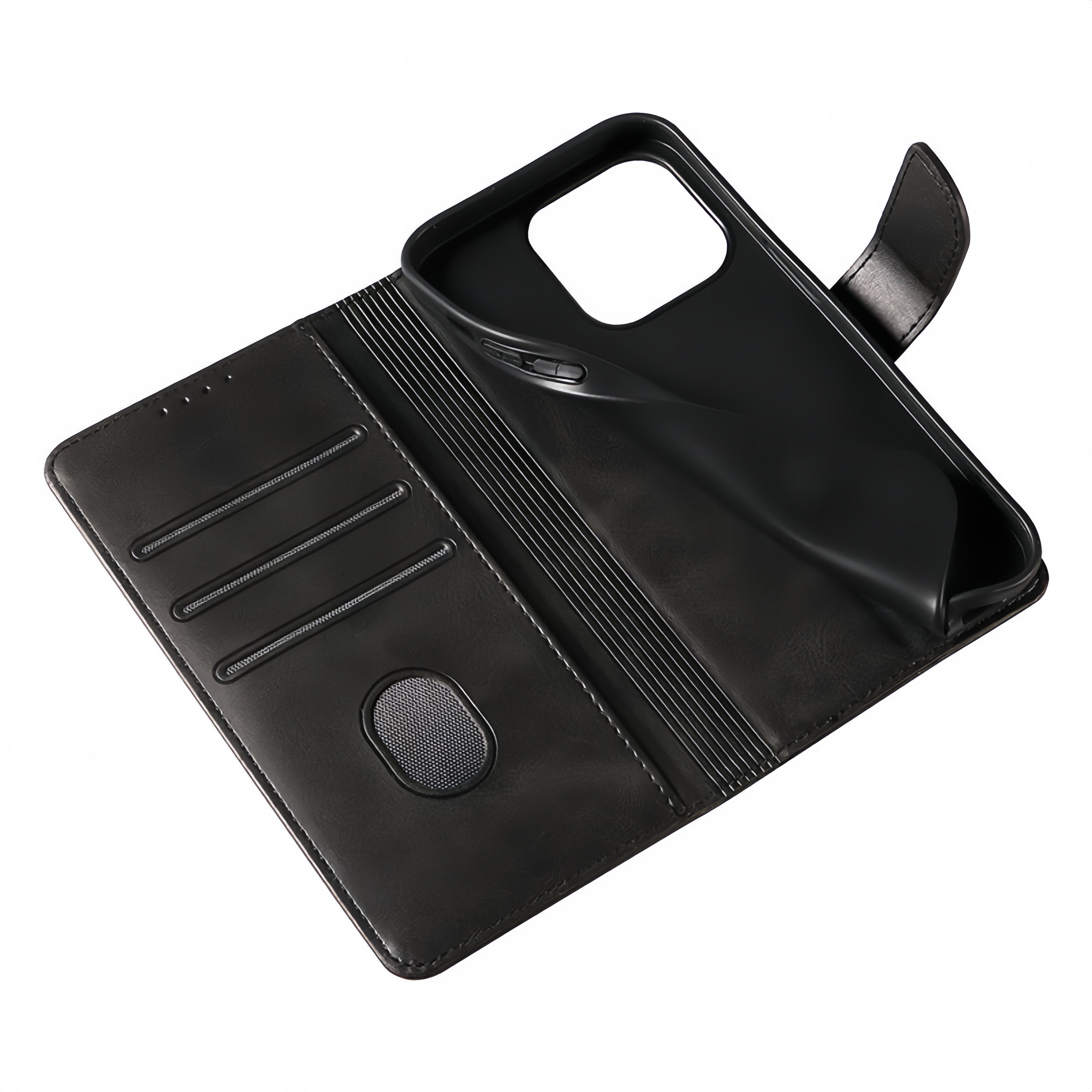 (1/100x Pack) iPhone 15 Series Flip Wallet Vegan Leather Case