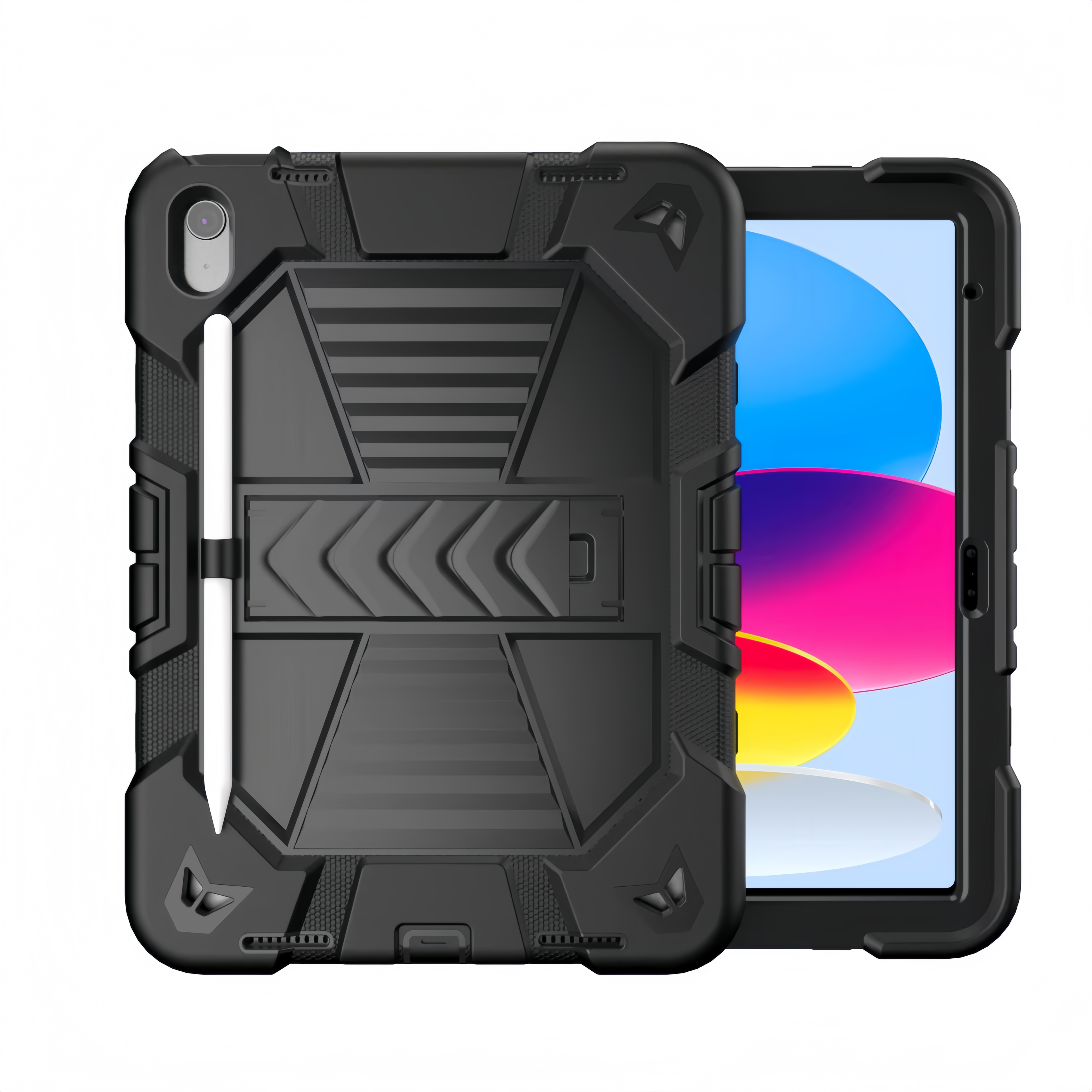 (1/100x Pack) Apple iPad Pro Gen 7 11 Inch Heavy Duty Grade iPad Case With Max Guard Handle/Grip