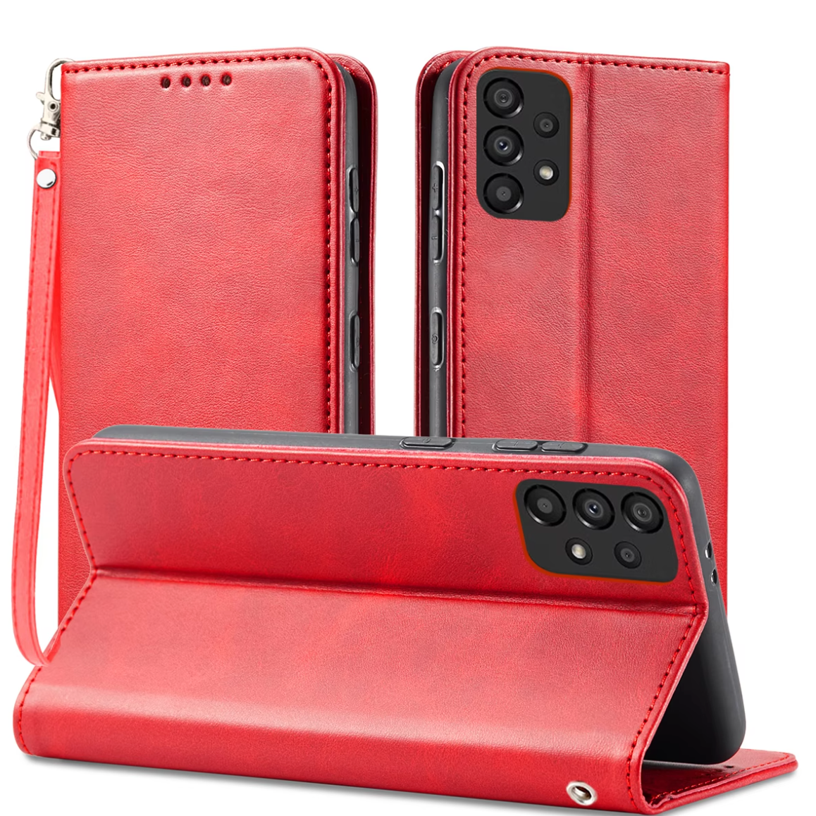 (25/250x Pack) S23 Series Magnetic Vegan Leather Samsung Case
