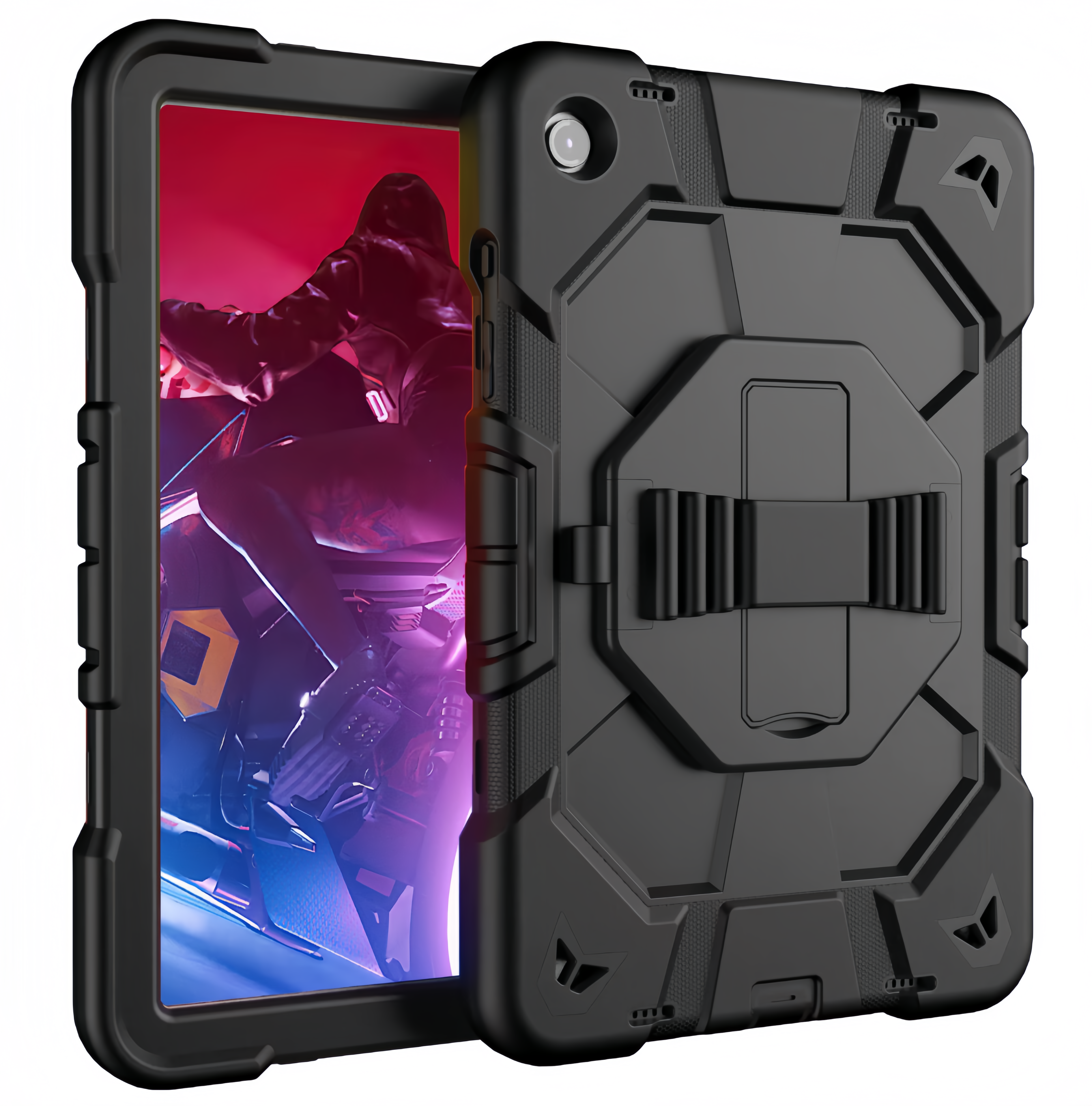 (1/100x Pack) Apple iPad Pro Gen 7 11 Inch Heavy Duty Grade iPad Case With Max Guard Handle/Grip