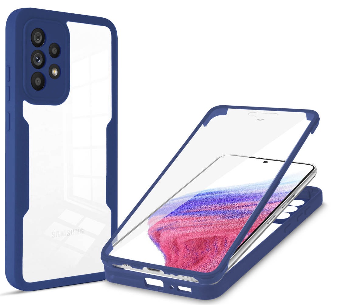 (25/250x Pack) S23 Series Transparent Full Cover Dual Layer Rugged Coloured Bumper Case