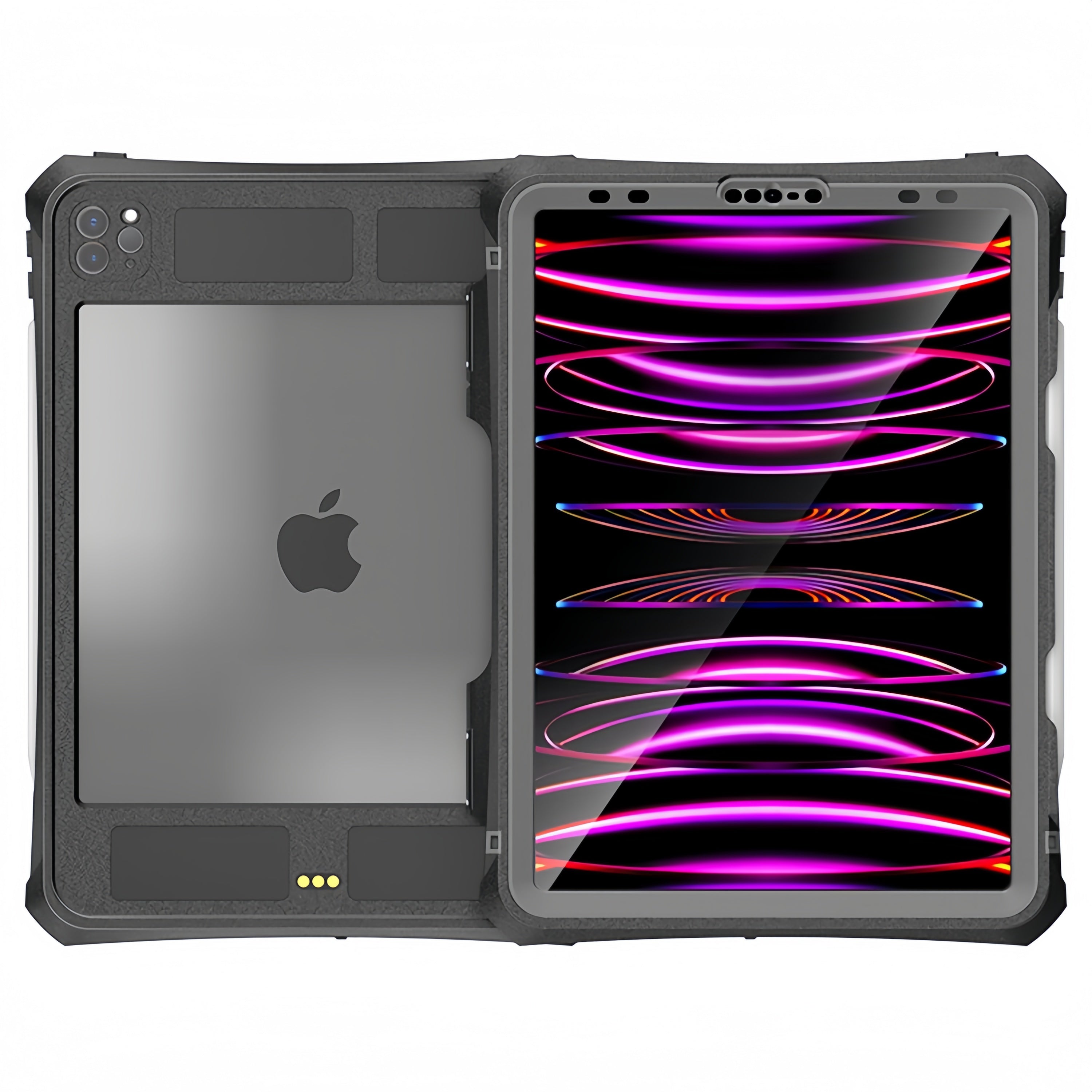 (1/100x Pack) Apple iPad Pro Gen 6, 7 11 Inch ShellBox Heavy Duty IP68 Rugged And Waterproof iPad Case
