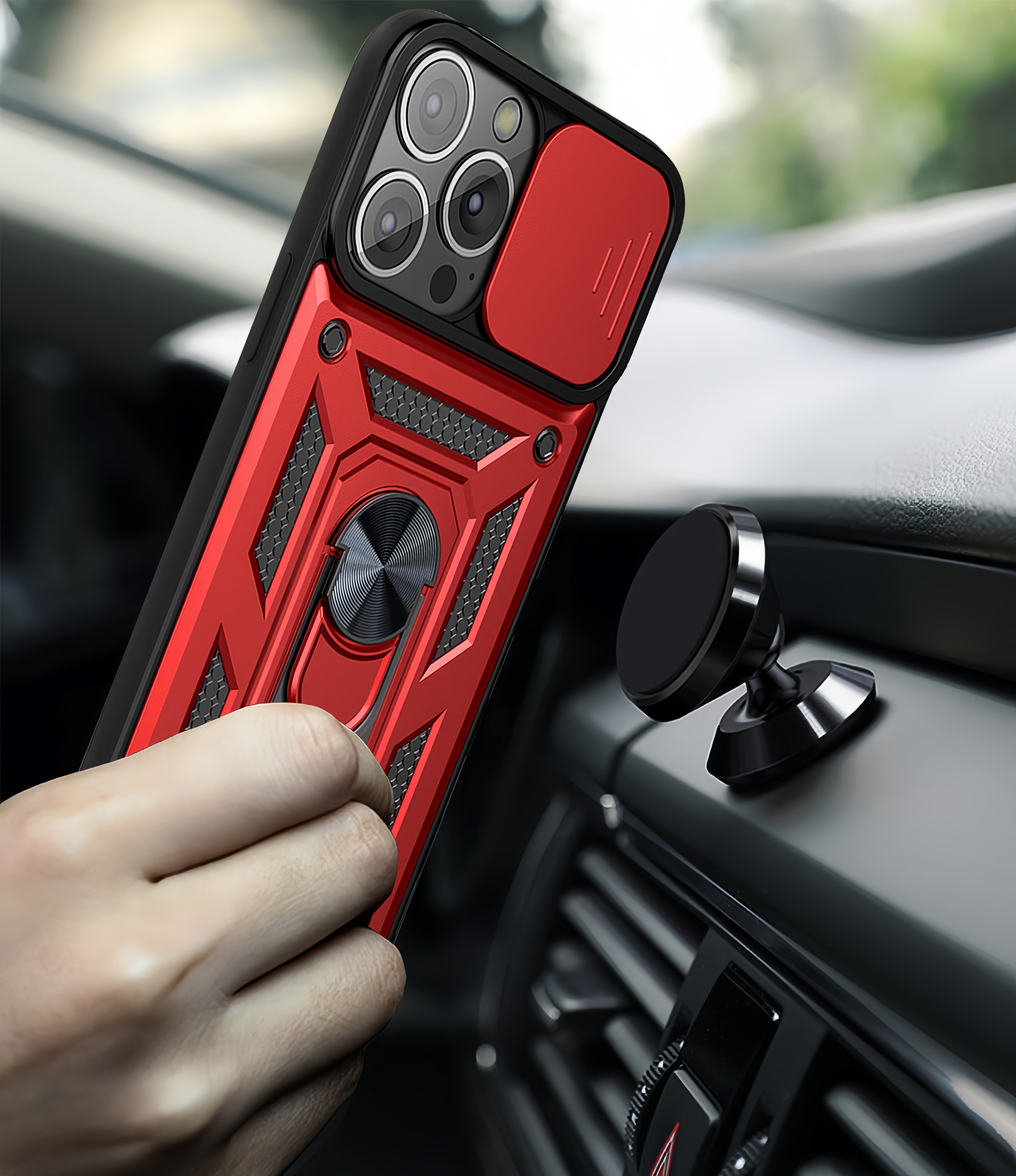 (1/100x Pack) 15 Series Trade Heavy Duty iPhone Case With Ring Stand