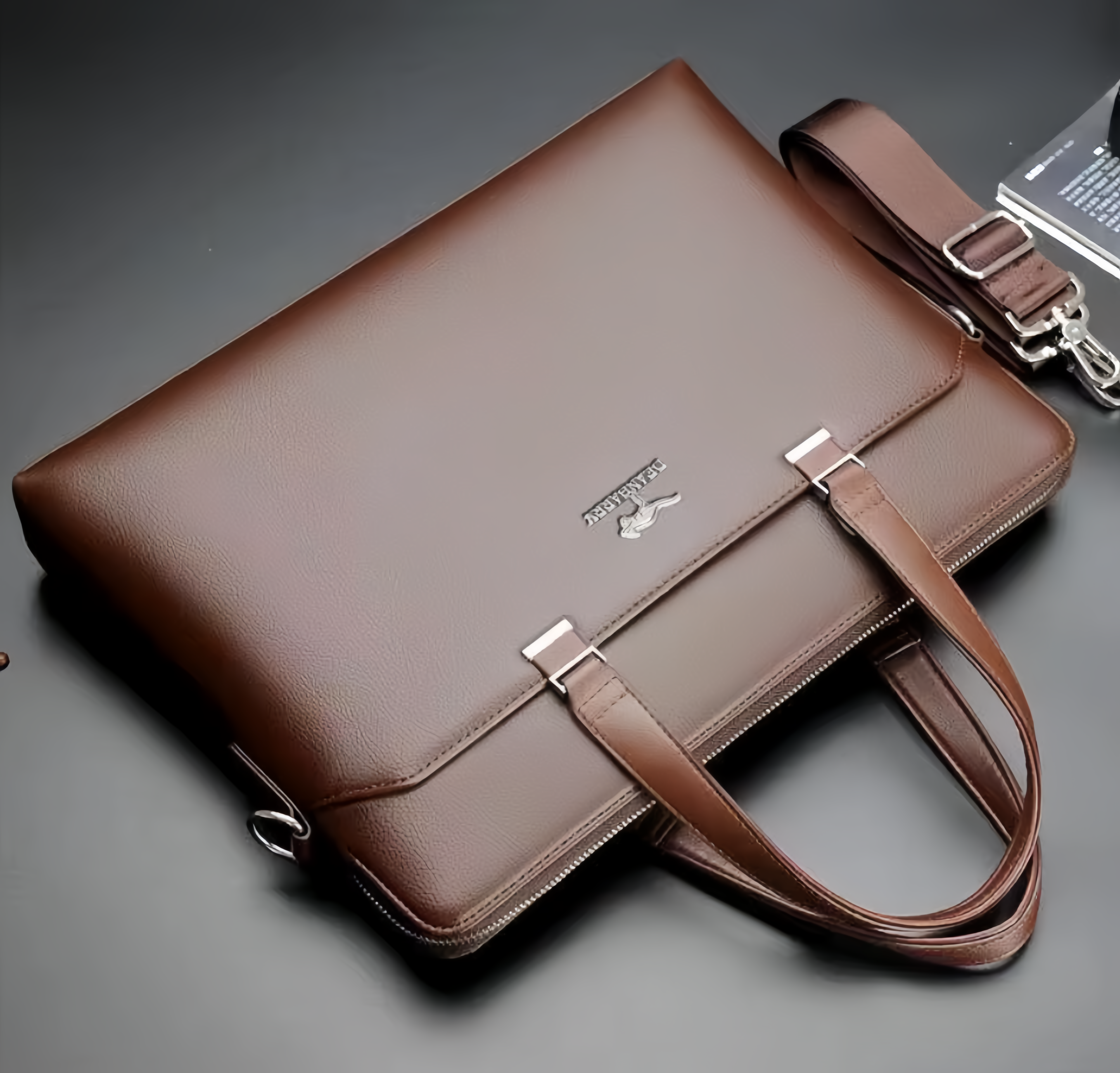 (1/100x Pack) Luxury Business Style Vegan Leather Laptop Case