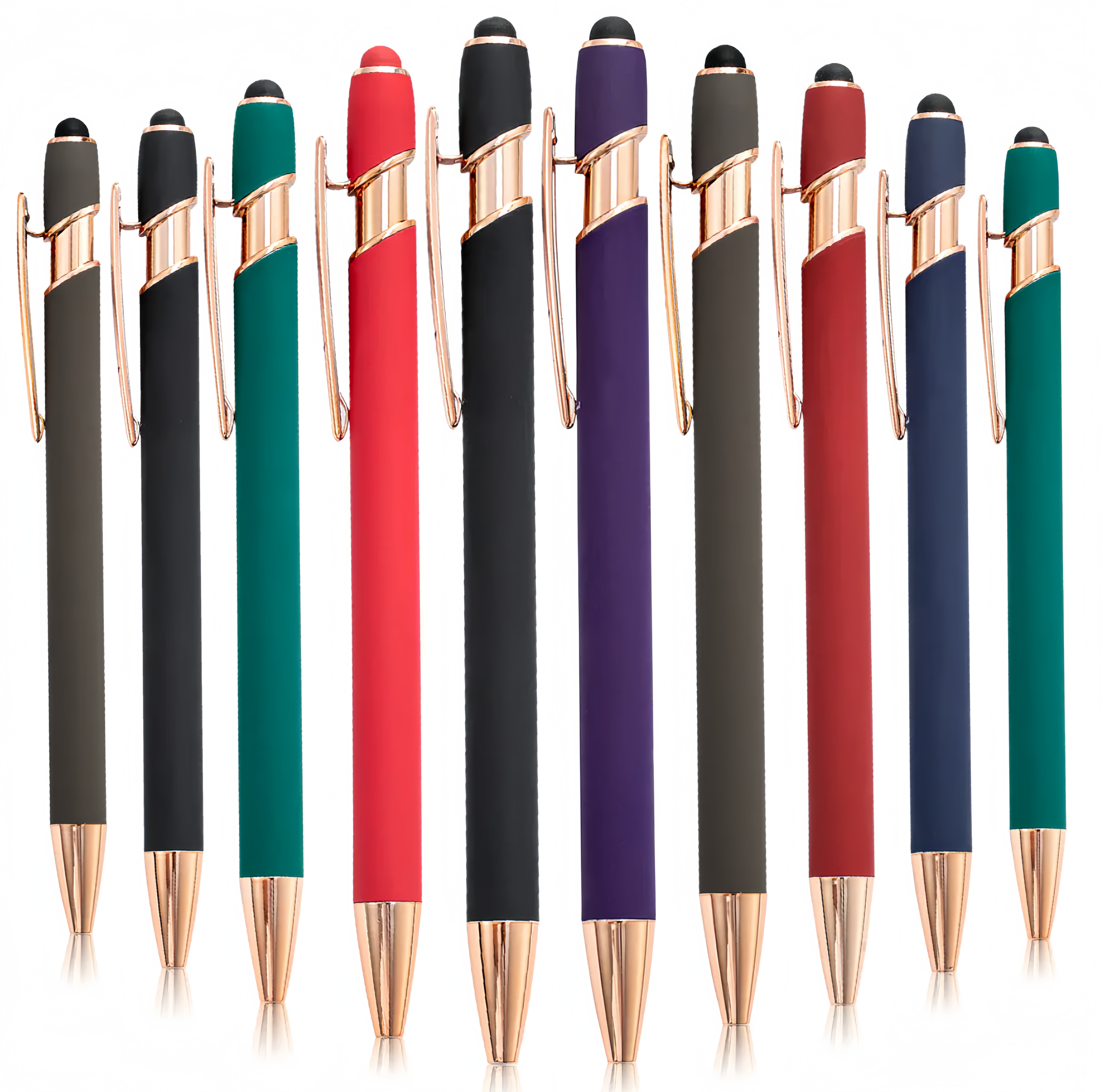(25/250x Pack) Aluminium 2 in 1 Stylus With BallPoint Pen