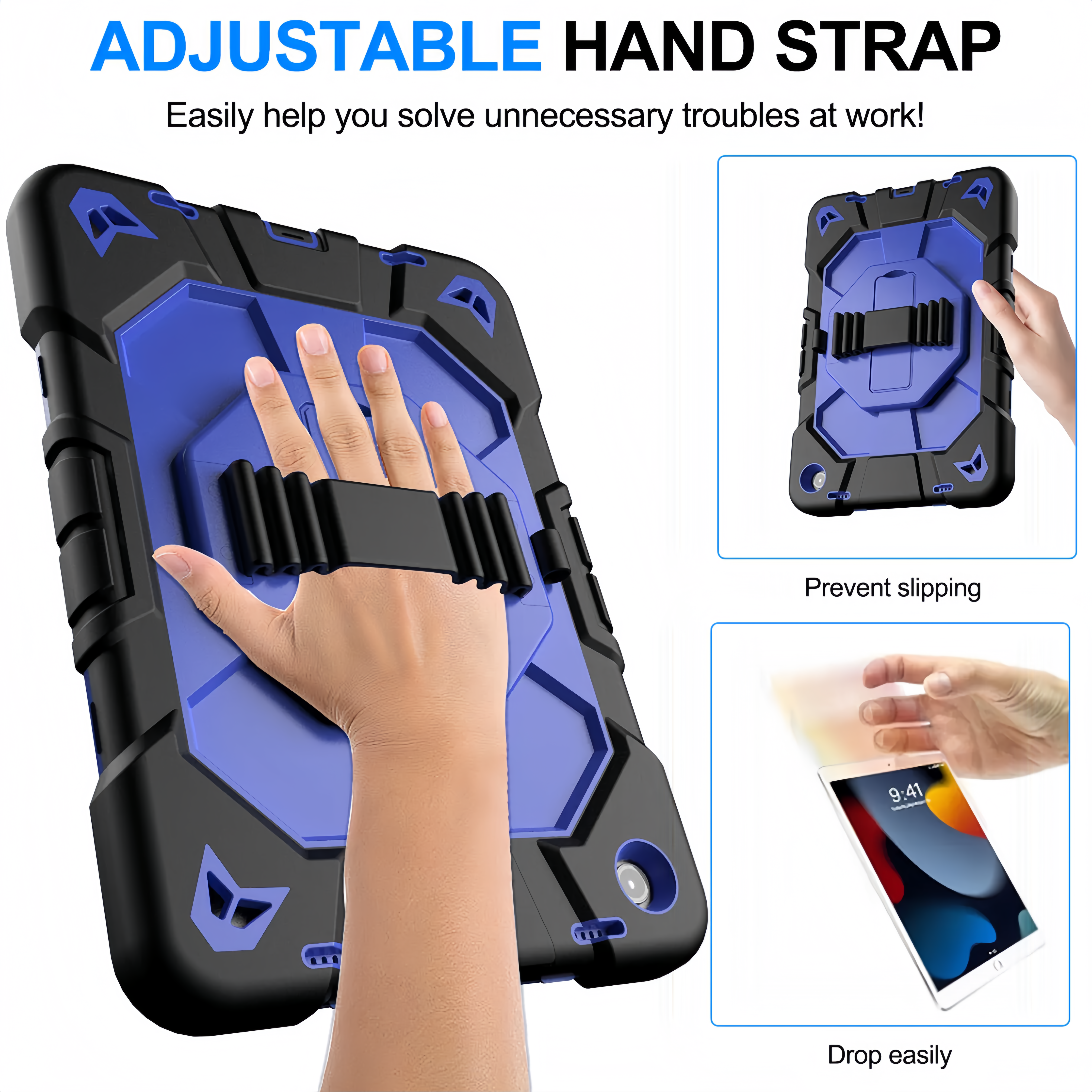 (1/100x Pack) Apple iPad Pro Gen 7 11 Inch Heavy Duty Grade iPad Case With Max Guard Handle/Grip