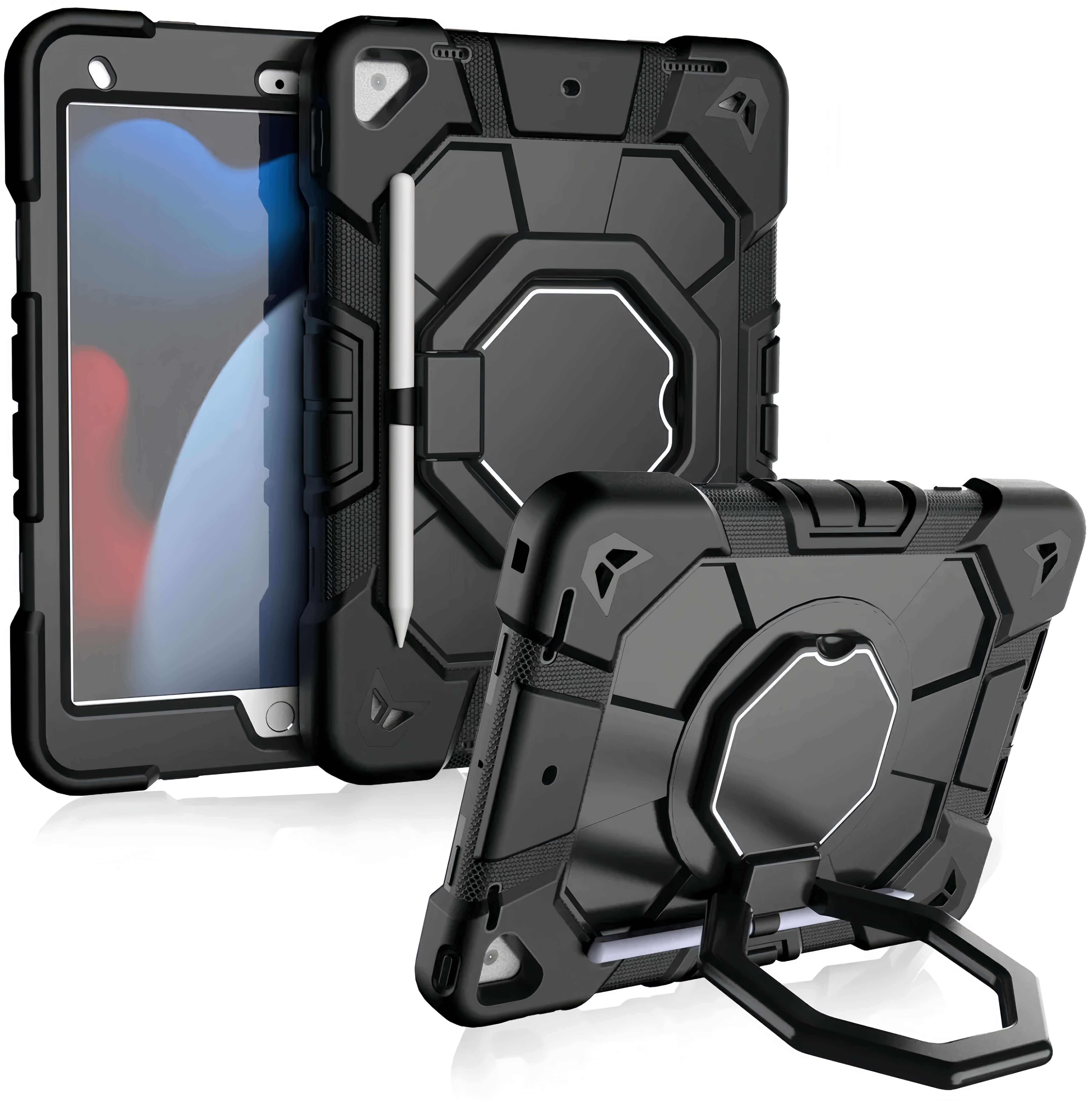 (1/100x Pack) Apple iPad Pro Gen 7 11 Inch Heavy Duty Grade iPad Case With Max Guard Handle/Grip
