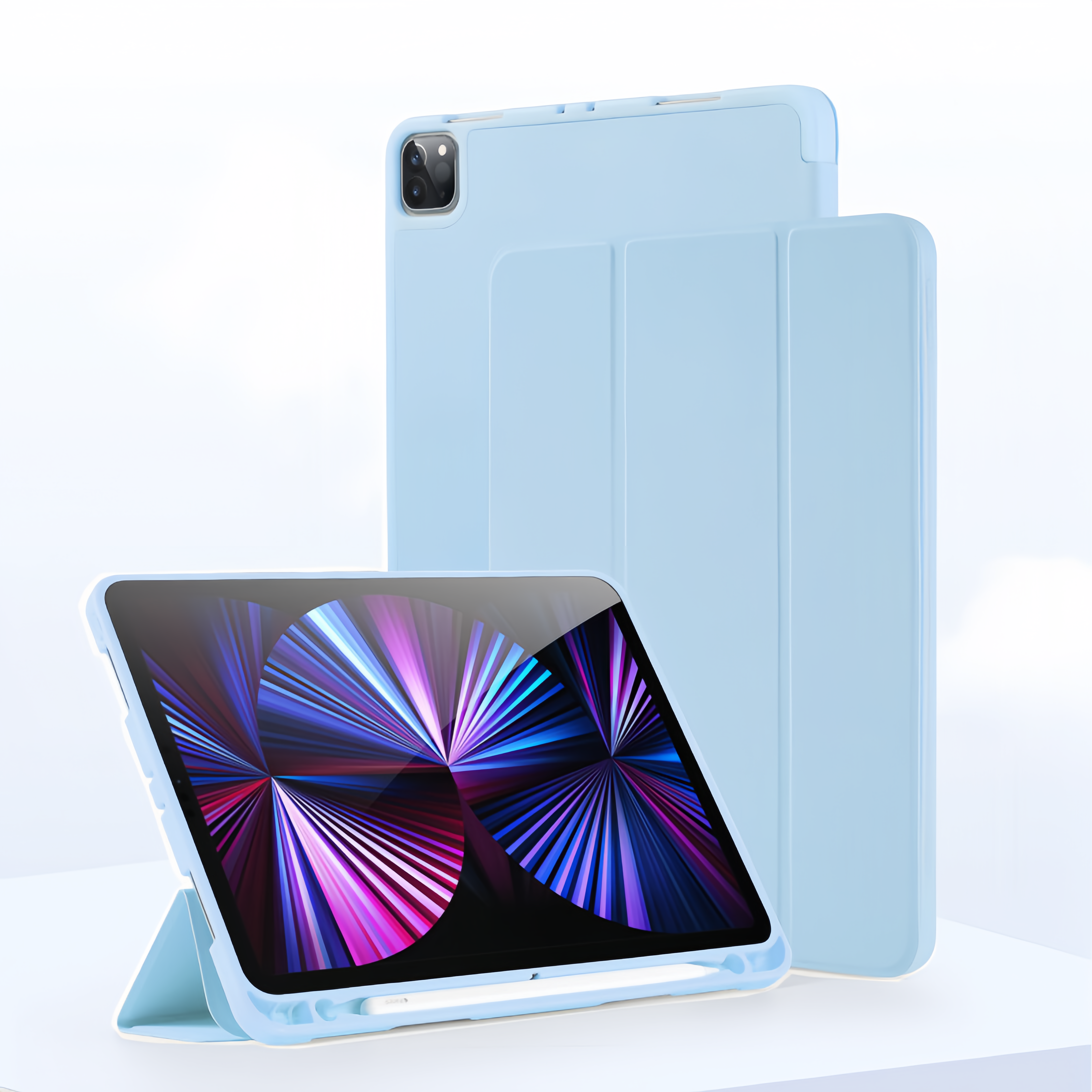 (25/200x Pack) Apple iPad Pro Gen 7 11, 13 Inch Silicon Protective Tri Fold Sleeve For iPad