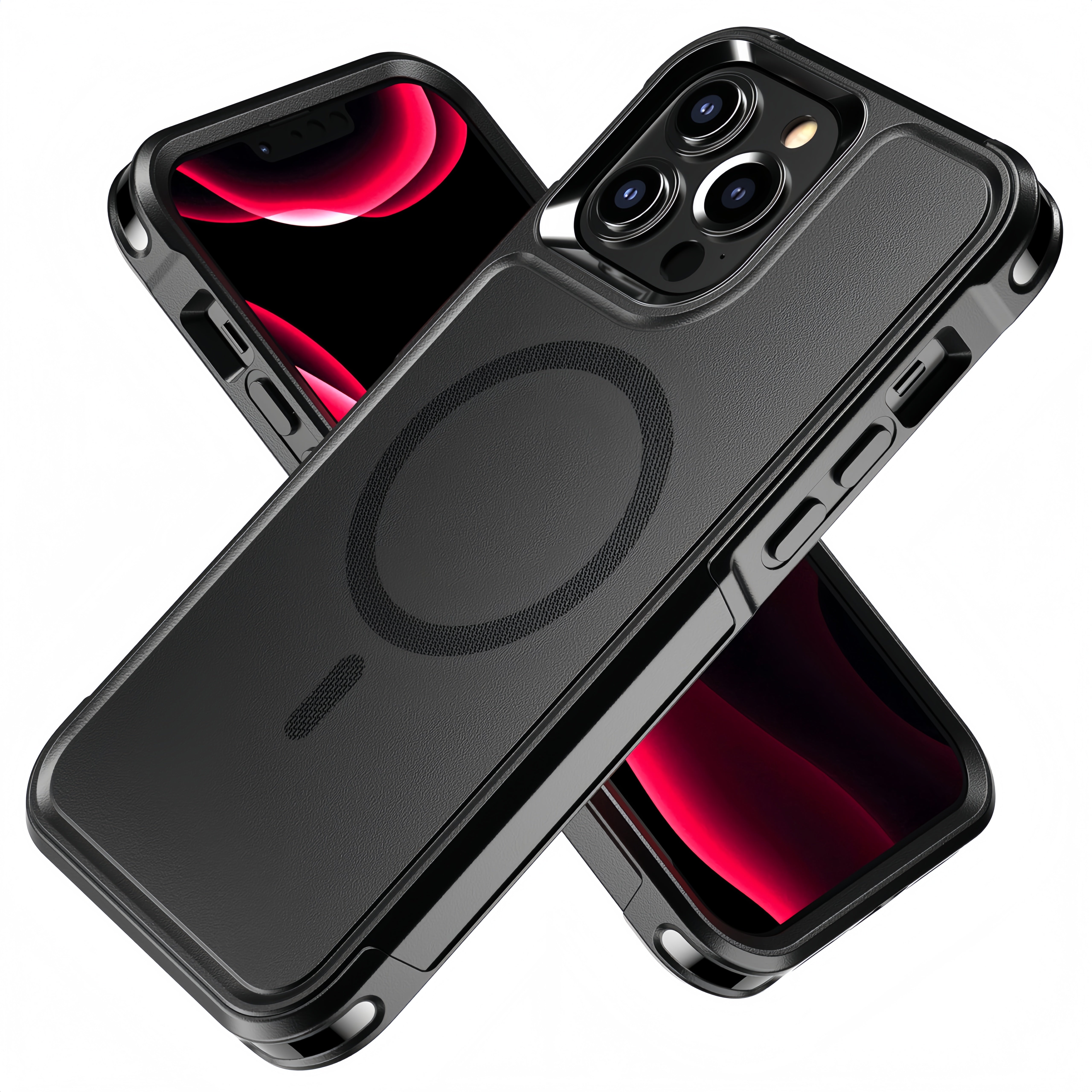(1/100x Pack) 15/16 Series Military-Grade Drop Protective Magsafe Armour Case For iPhone