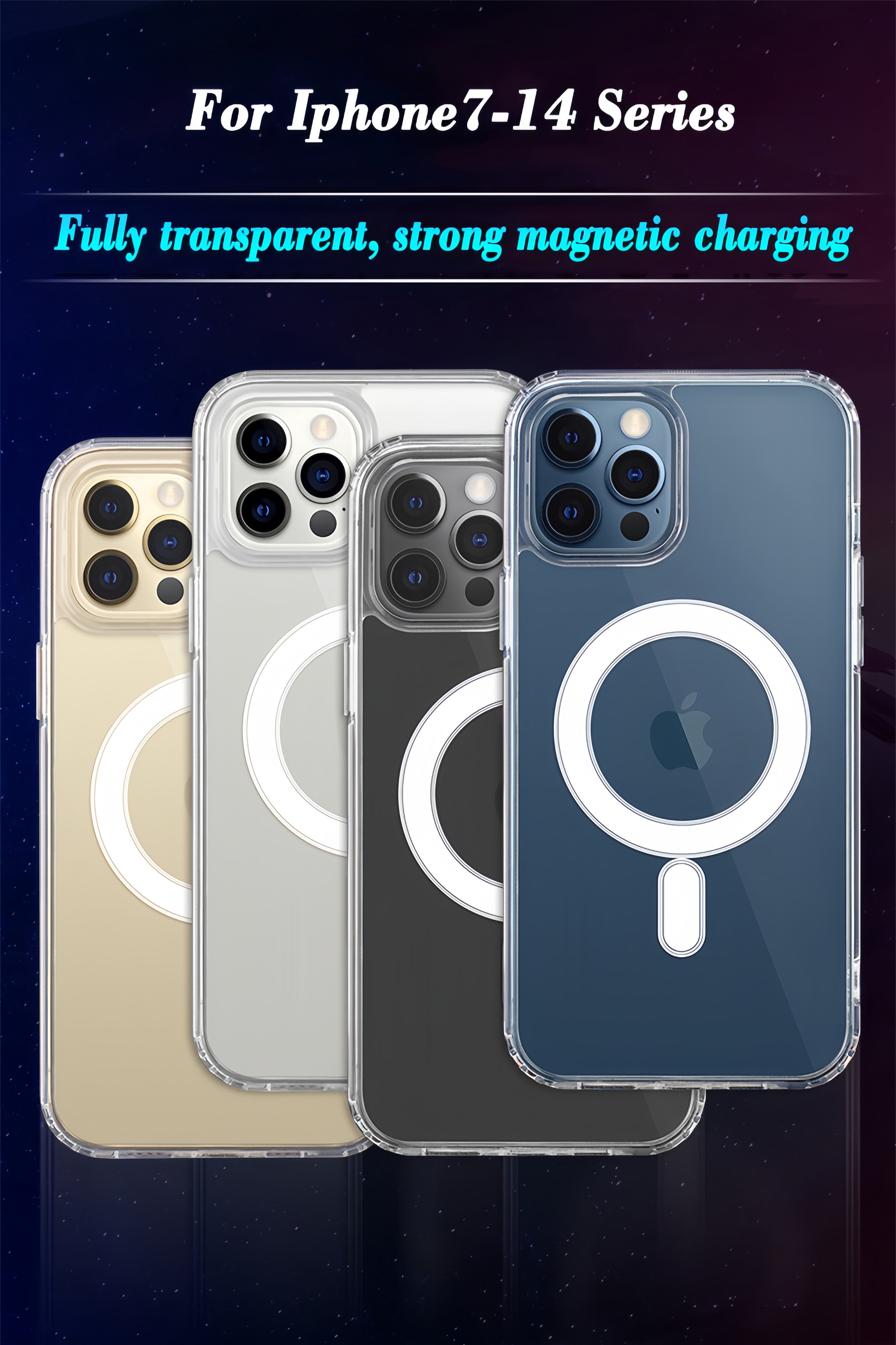 (50-500x Pack) 15/16 Series Magsafe Magnetic Clear iPhone Case