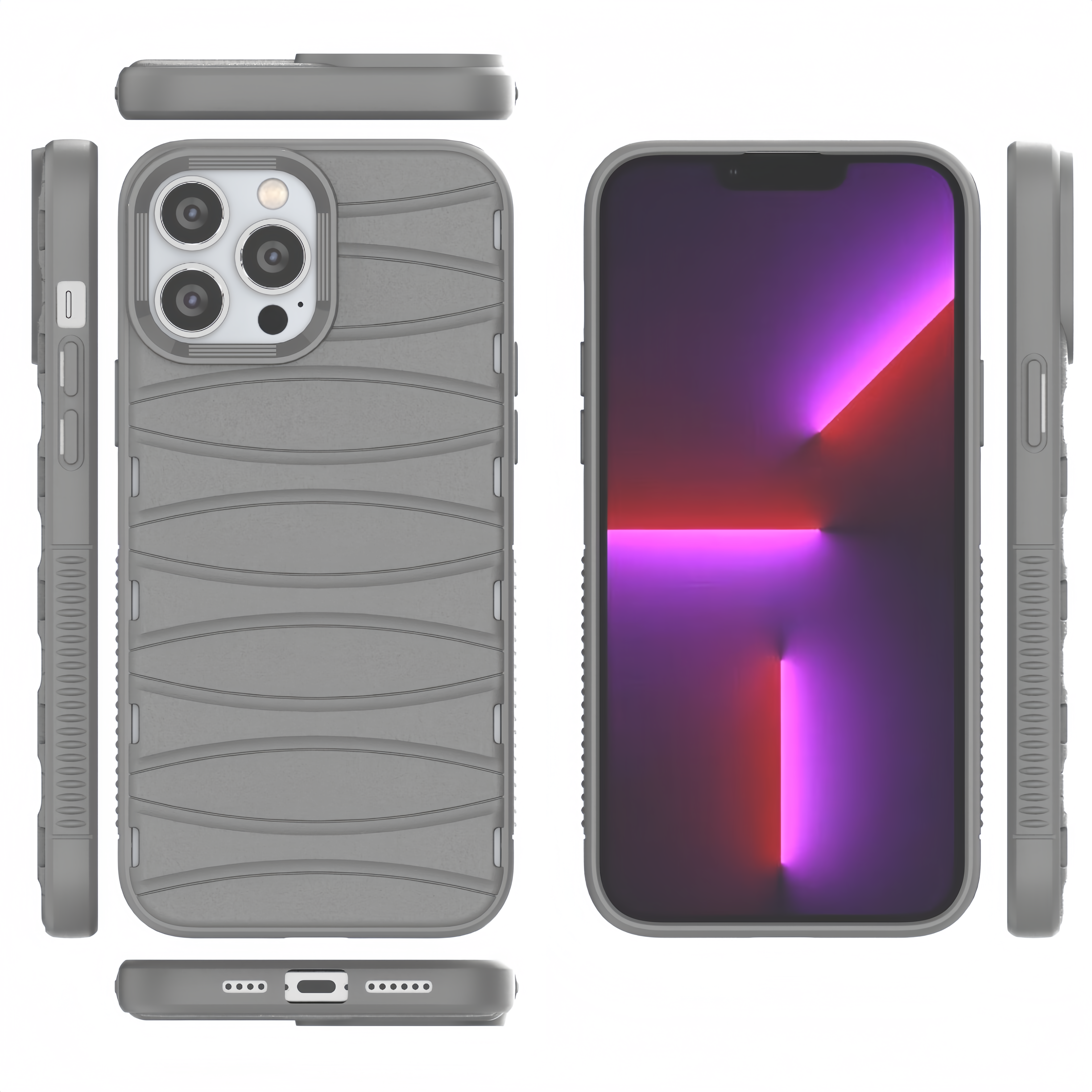 (25/250x Pack) 15 Series Shockproof Silicone Rigid iPhone Case