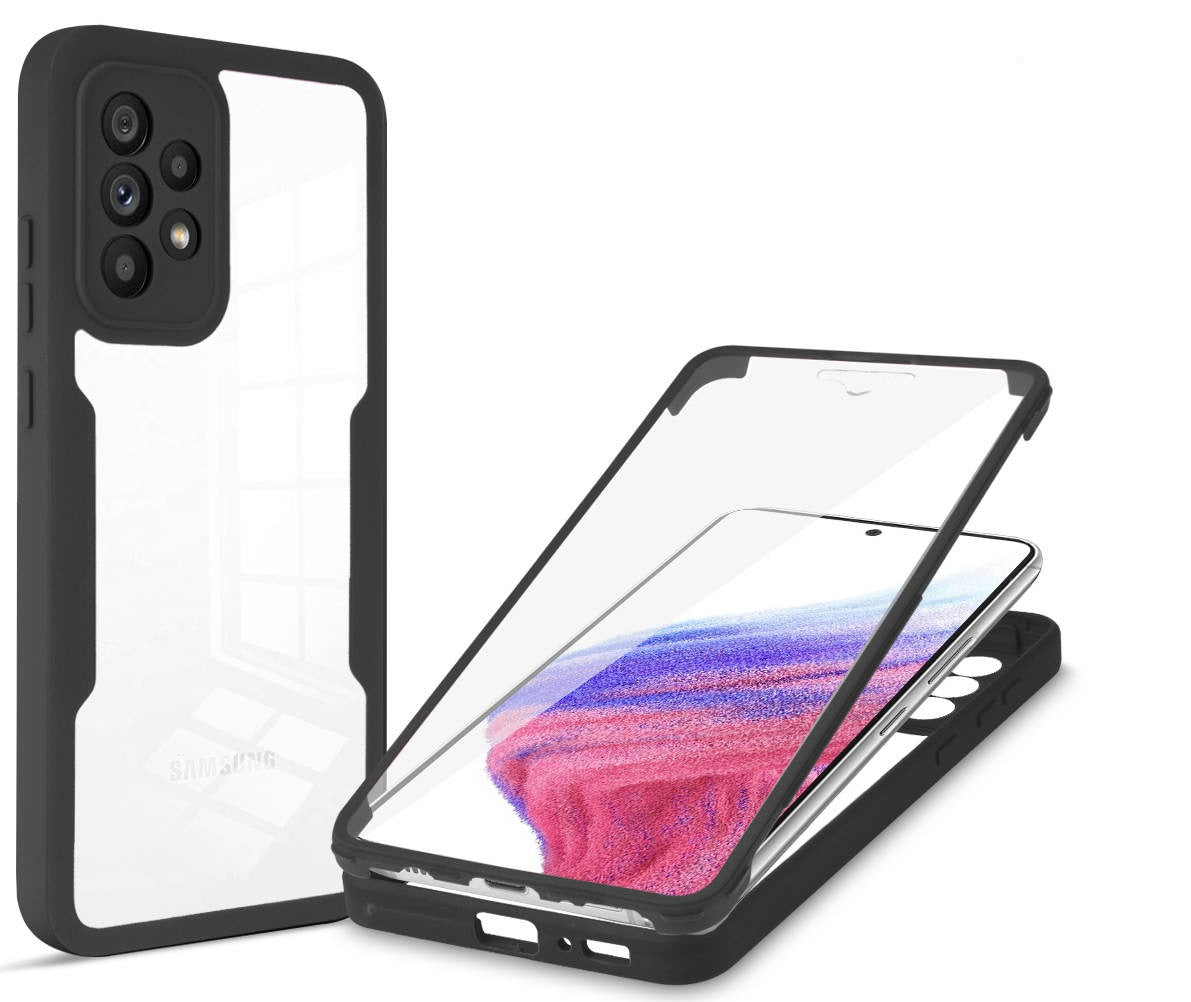 (25/250x Pack) S24 Series Transparent Full Cover Dual Layer Rugged Coloured Bumper Case