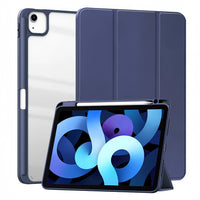 (25/200x Pack) Apple iPad Air Gen 6 11, 13 Inch Transparent Vegan Leather Protective Tri Fold Case For iPad