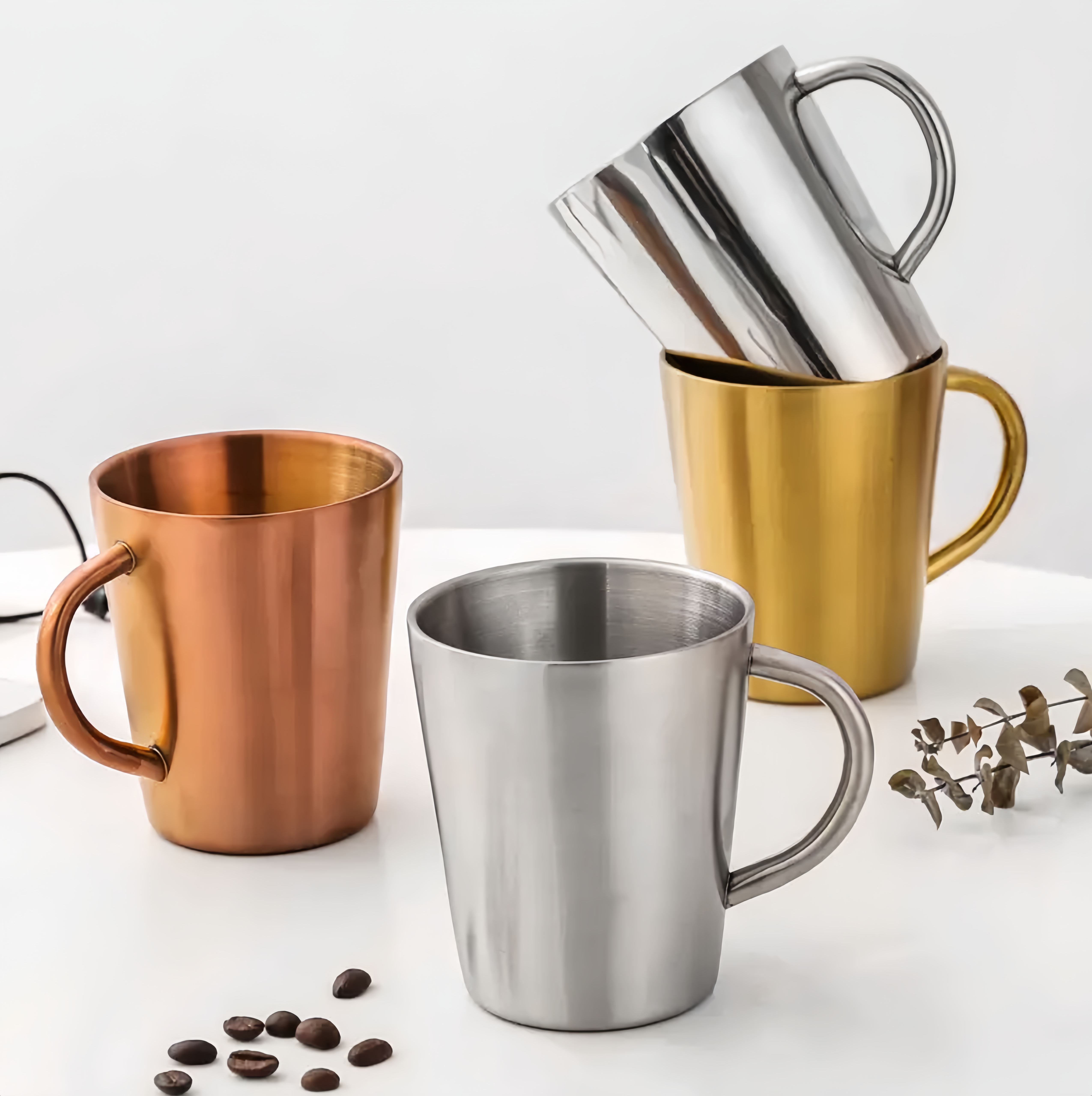 (25/250x Pack) 300ML Stainless Steel Drinking Mug