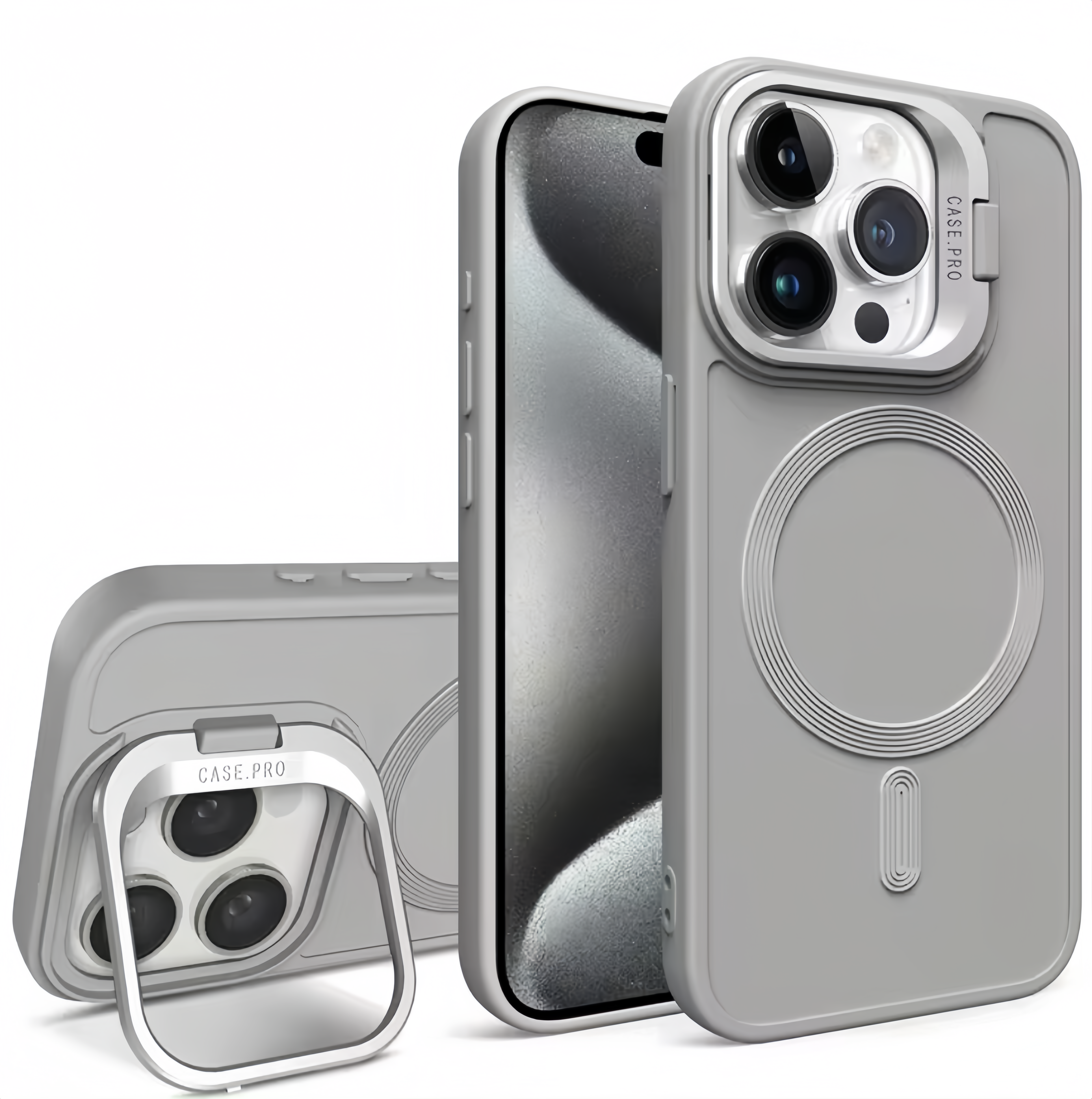 (25/250x Pack) 15 Series Magnetic Silicone iPhone Case With Lens Protector