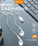 (100/500x Pack) Abodos 1.2m Type-C Wired Earphones