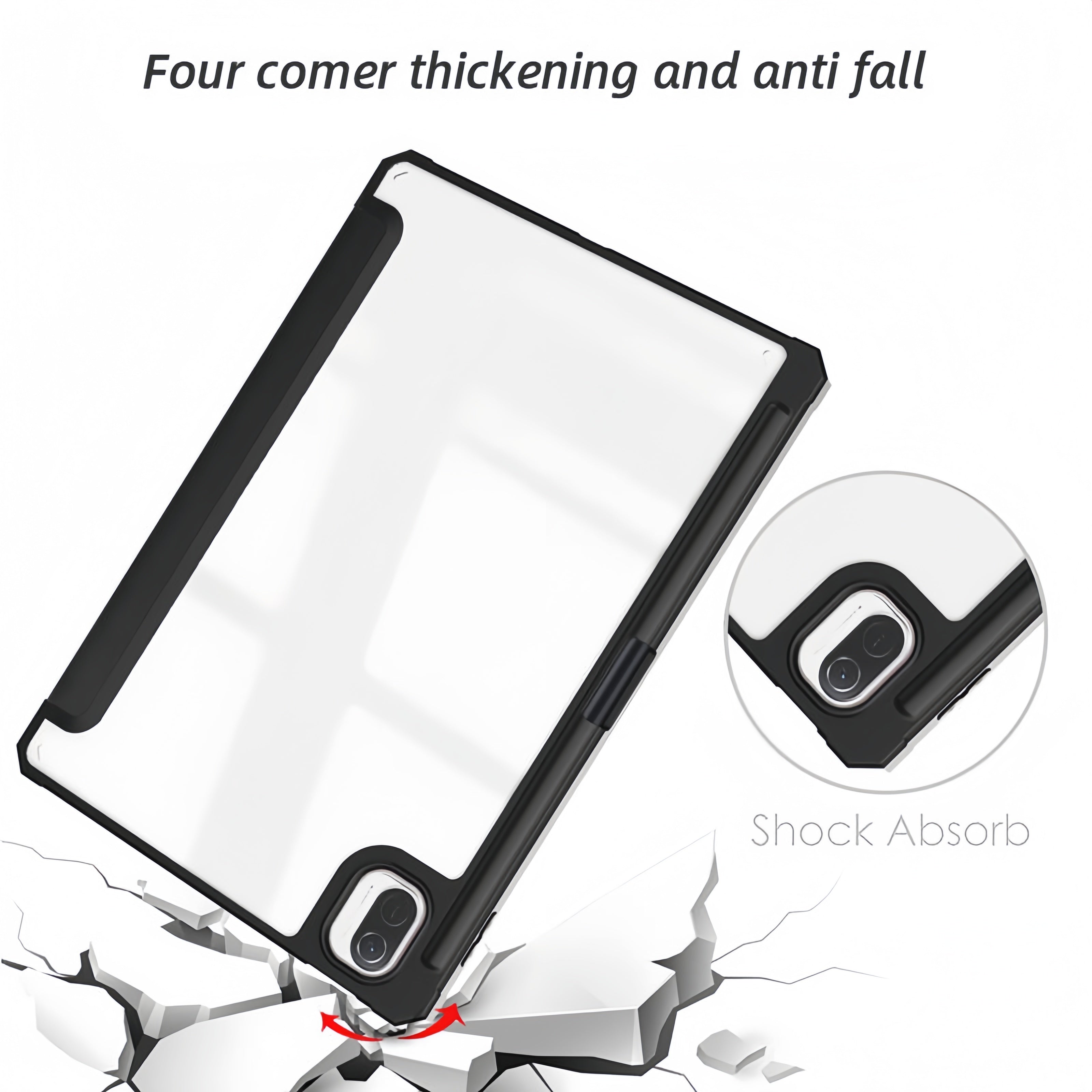 (25/200x Pack) Apple iPad Air Gen 6 11, 13 Inch Transparent Vegan Leather Protective Tri Fold Case For iPad
