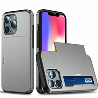 (1/100x Pack) 15 Series Hard Shell Hybrid Card Holder iPhone Case