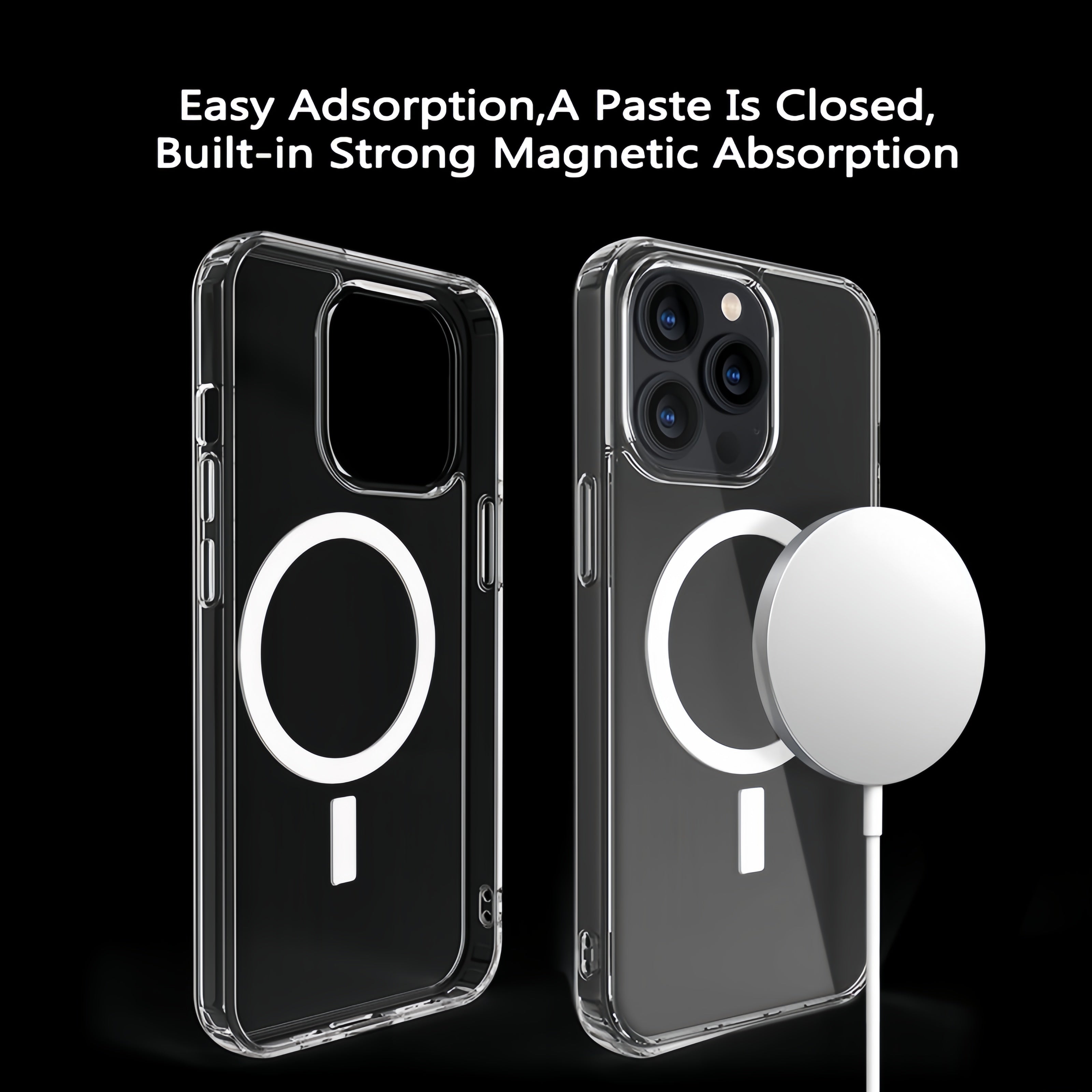 (50-500x Pack) 15/16 Series Magsafe Magnetic Clear iPhone Case