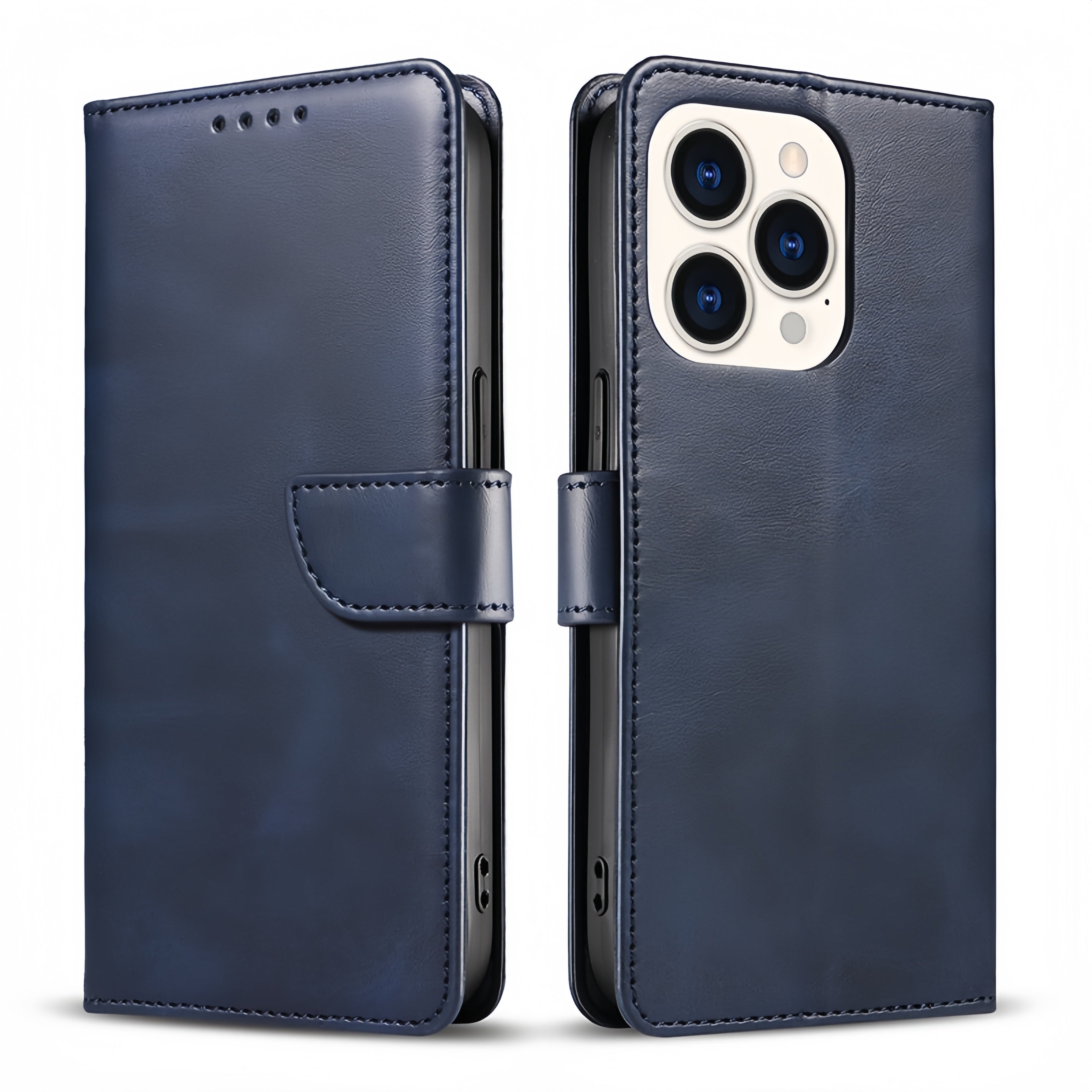 (25-250x Pack) iPhone 15 Series Flip Wallet Vegan Leather Case